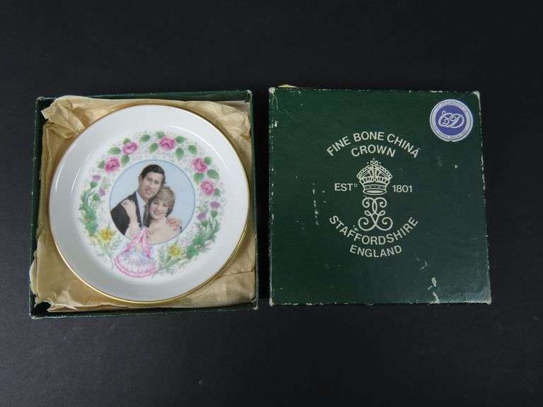 Vintage Bone China Coaster of Prince Charles & Lady Diana in Box - Made in England