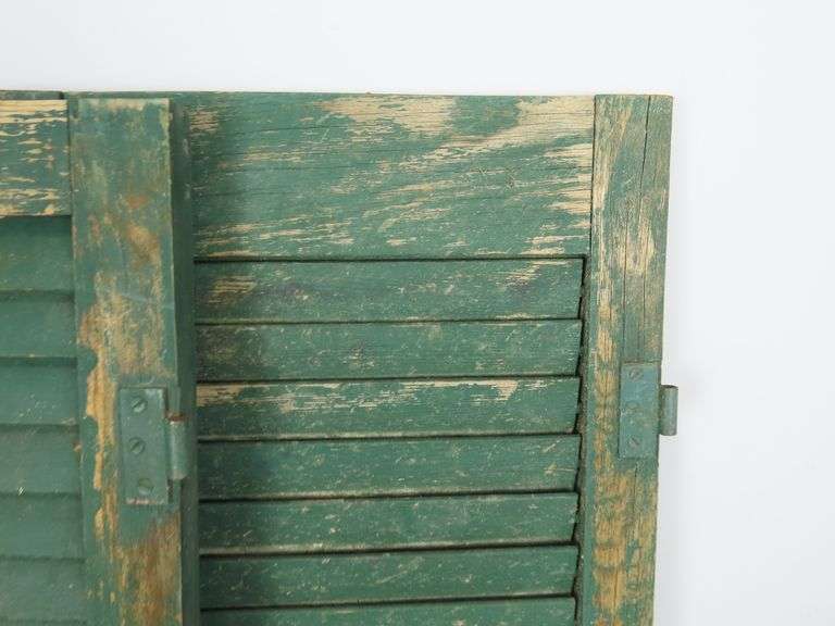 Lot of 2 Architectural Salvage  Painted Wooden  Shutters