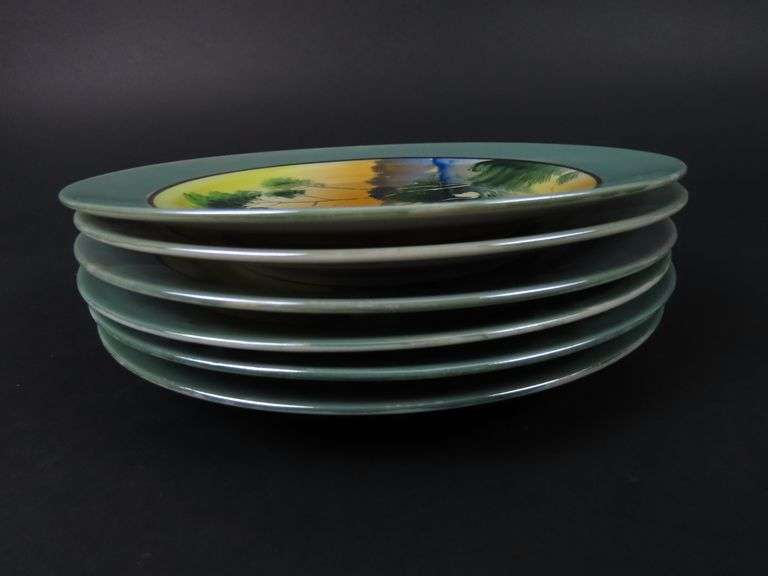 Lot of 6 Handpainted Japanese Salad Plates