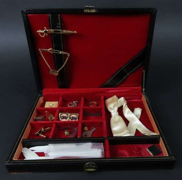 Vintage Men's Jewelry Box with Contents