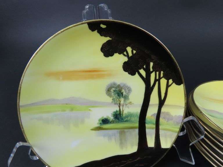 Lot of 8 Handpainted Nippon Bread Plates