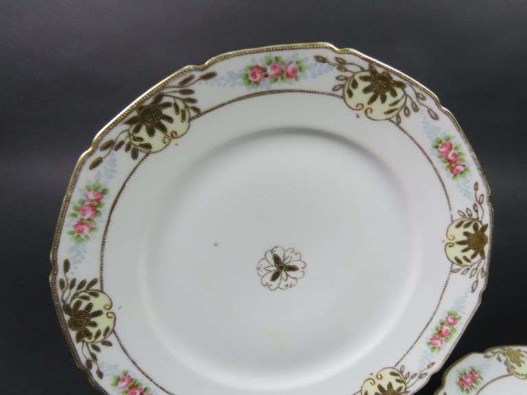 Lot of 2 Handpainted Nippon 10" Dinner Plates