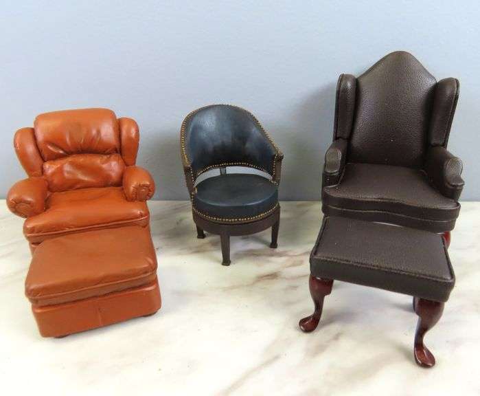 Lot of Faux Leather Doll House Furniture