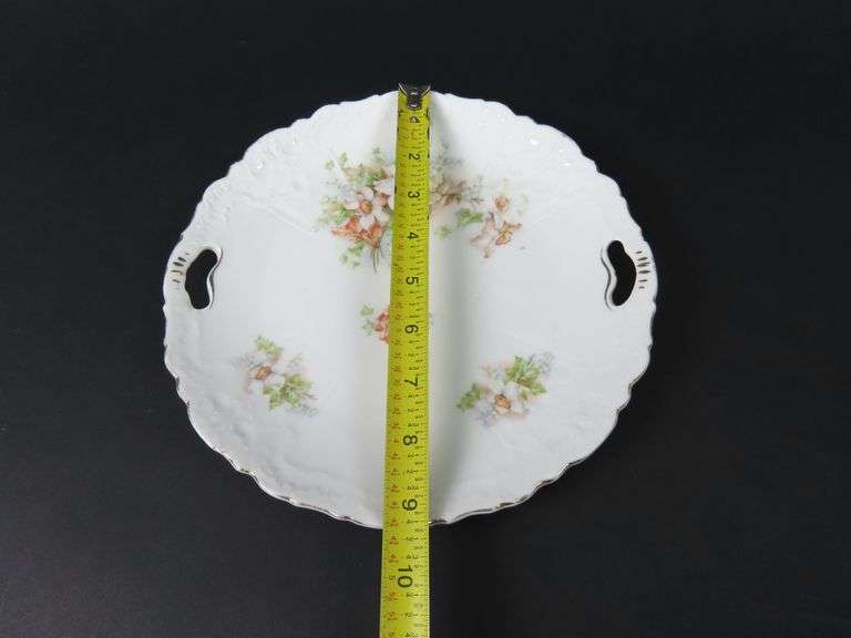 Vintage Handpainted Double Handled Plate