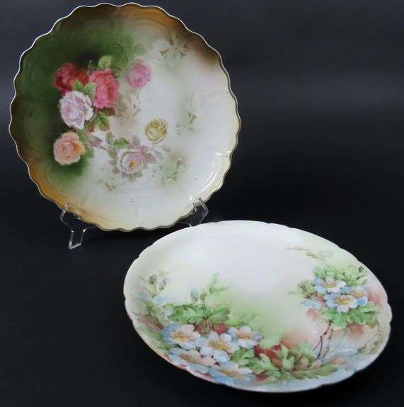 Lot of 2 Antique Floral Plates