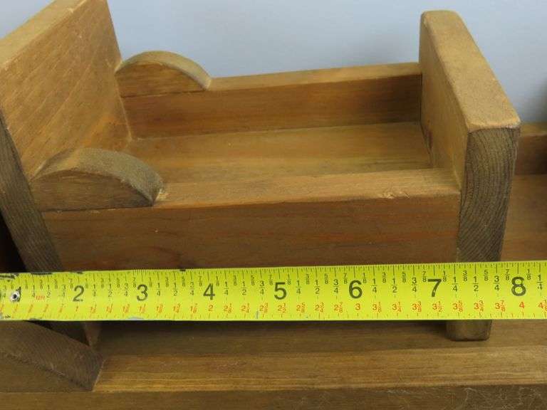 Lot of 3 Vintage Wooden Large Doll Beds
