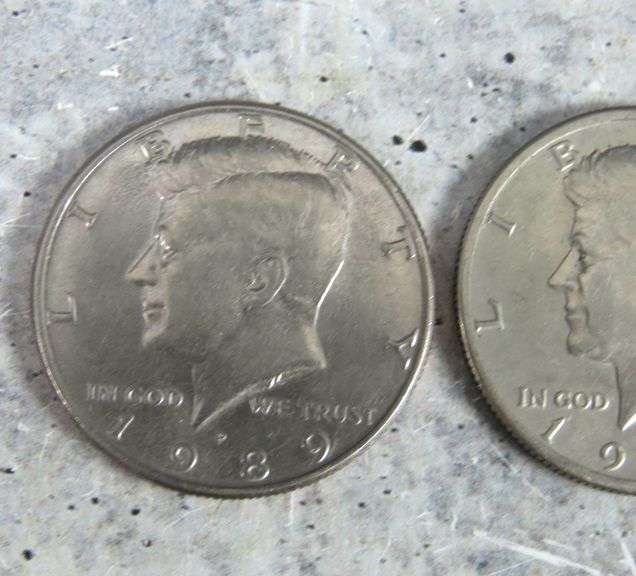 Circulated 1971 & 1989 Kennedy Half Dollars