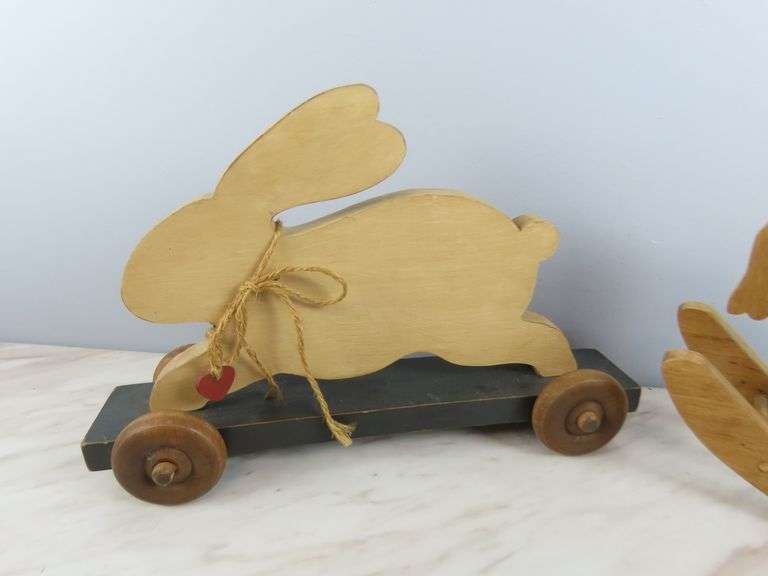 Wooden Rocking Horse & Rabbit Pull Toy