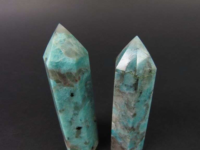 Lot of 2 Amazonite Crystal Towers