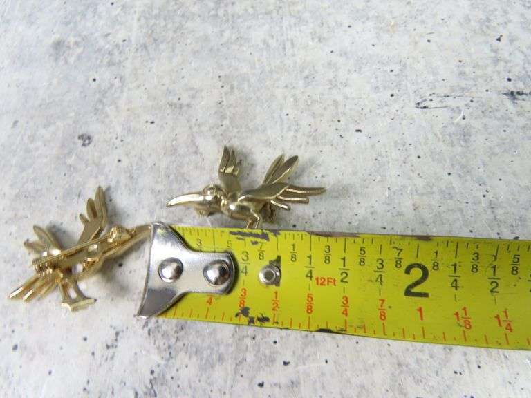 Pair of Small Flying Bird Brooches