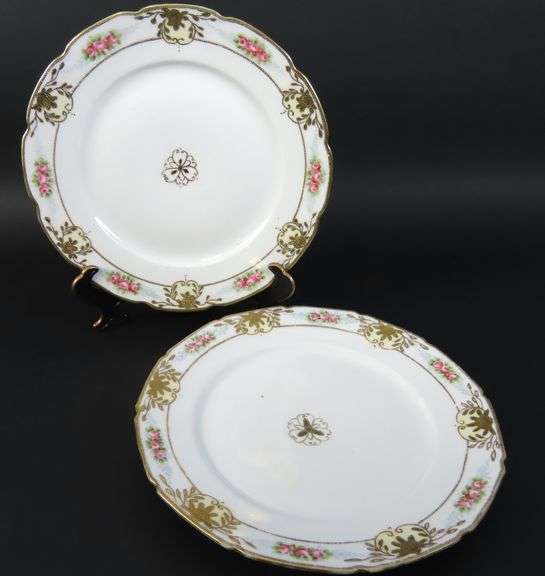 Lot of 2 Vintage Handpainted Nippon Dinner Plates - Made in Japan