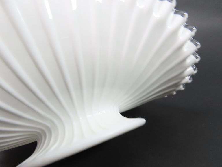 Vintage Fenton Silvercrest Ribbed Low Foot Banana Bowl