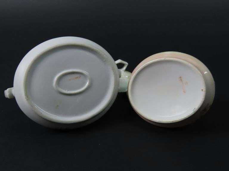 Antique Creamer & Lidded Sugar