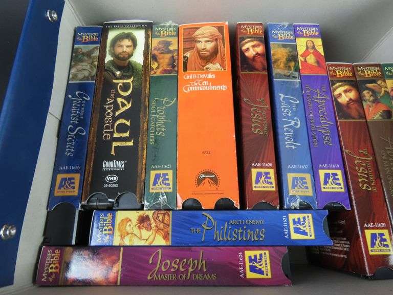 Mixed Lot of Christian VHS Tapes in Storage Box
