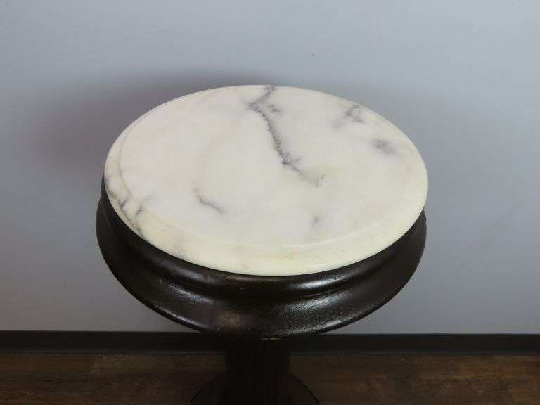 Antique Marble Top Plant / Candle Stand
