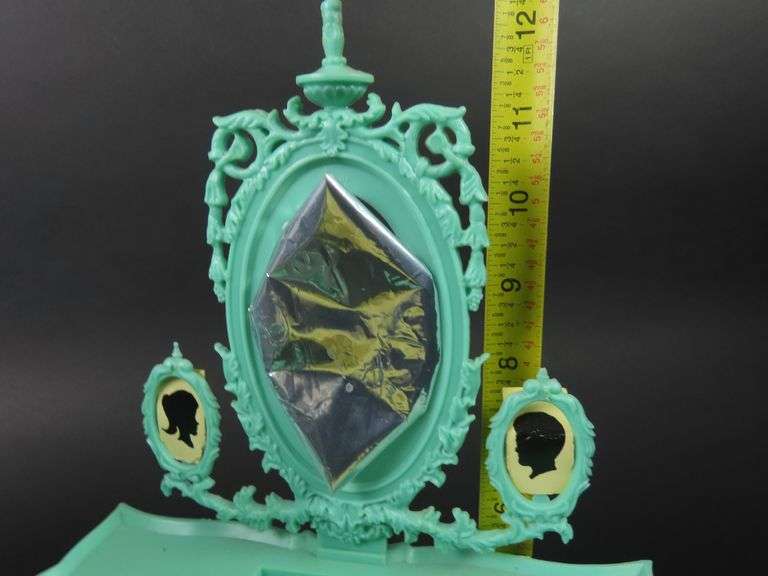 Vintage Doll Bed with Vanity & Stool