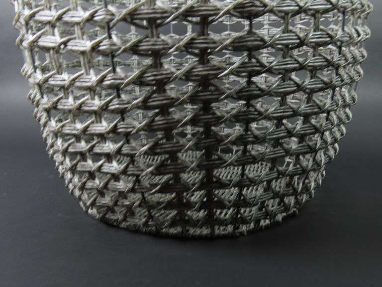 Metal Reinforced Faux Jute Basket