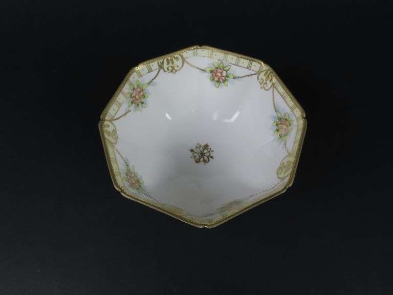 Handpainted Nippon Footed Nut Bowl - Made in Japan