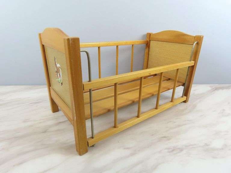 Vintage Strombecker Wooden Doll Crib