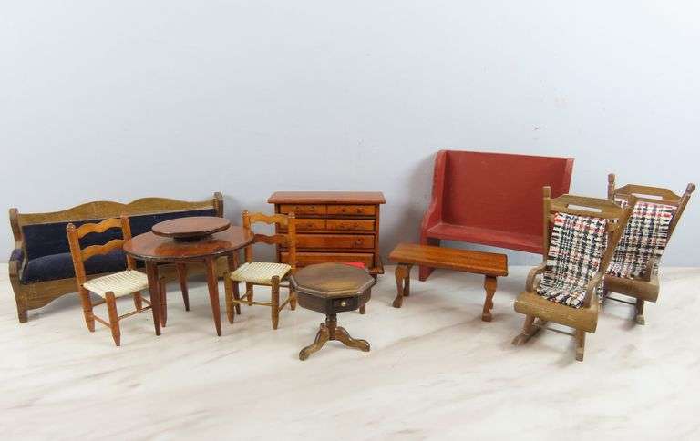 Big Lot of Wooden Doll House Furniture