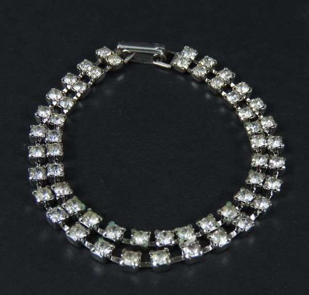 7" Double Strand Rhinestone Bracelet