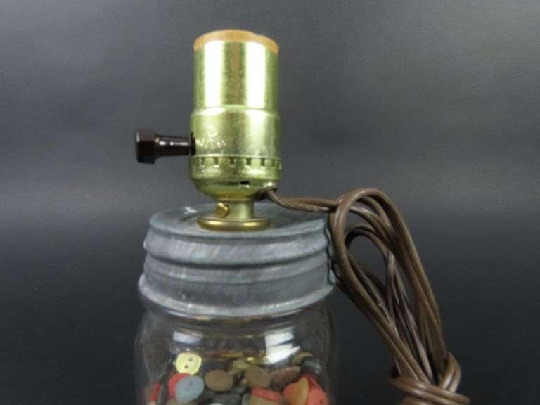 Handcrafted Jar of Buttons Lamp