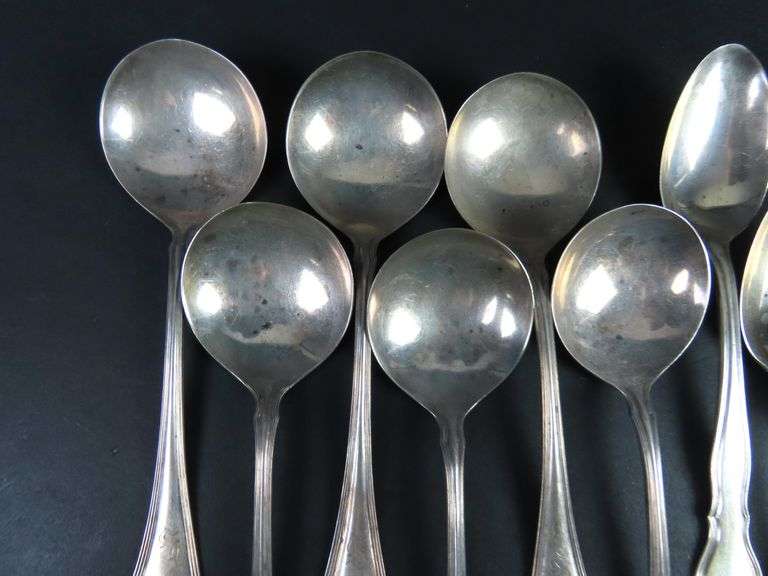 Mixed Lot of 10 Sterling Silver Spoons - 364g