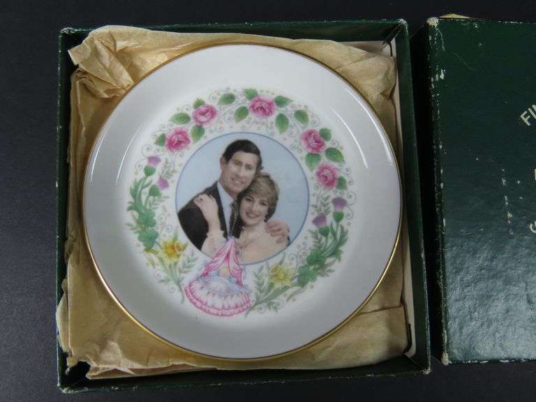 Vintage Bone China Coaster of Prince Charles & Lady Diana in Box - Made in England