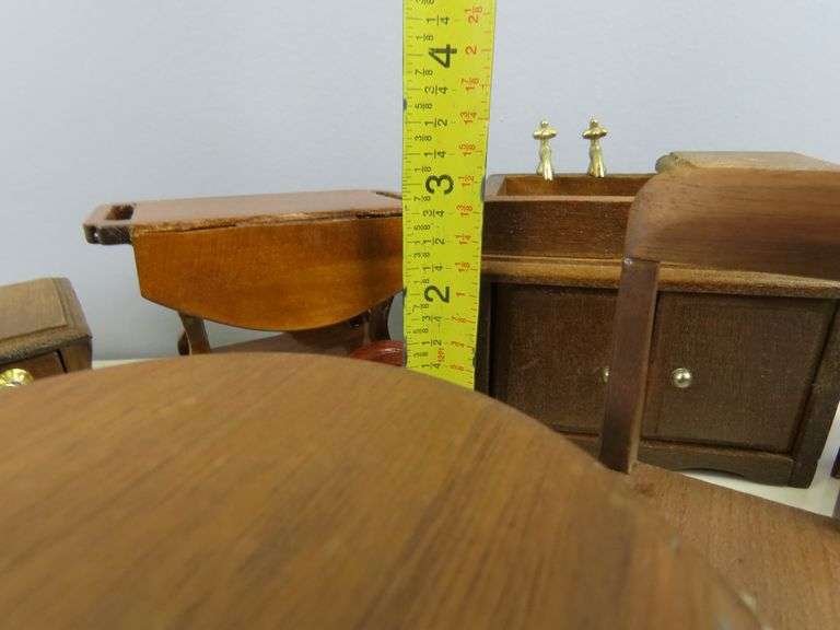 Lot of Doll House Furniture with Table & Chair Set