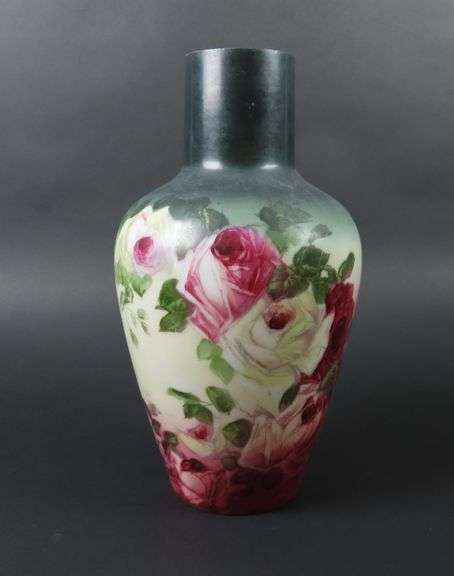 Antique Handpainted Bristol Glass Vase