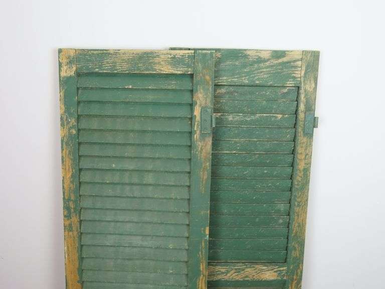 Lot of 2 Architectural Salvage  Painted Wooden  Shutters