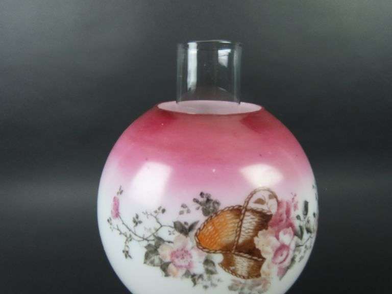 Antique Oil Lamp with Globe & Chimney