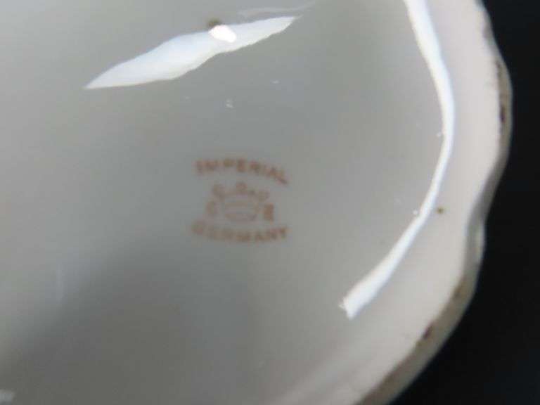 Victorian Handpainted Imperial Double Handled Covered Dish - Made in Germany