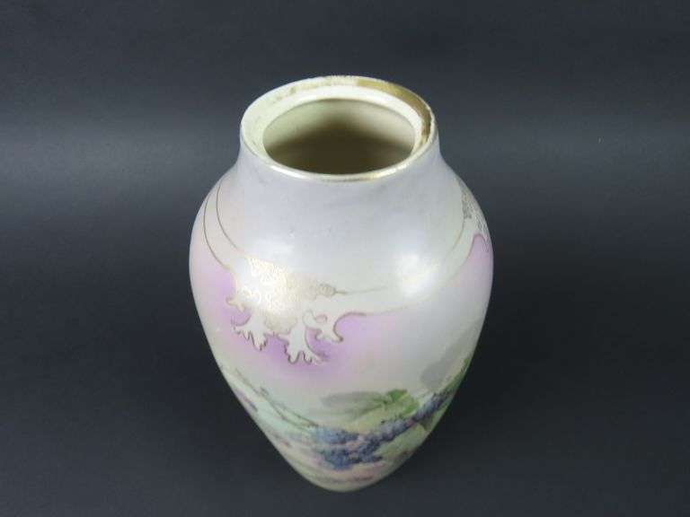 Antique Handpainted Tall Blackberry Vase #2 - See Description