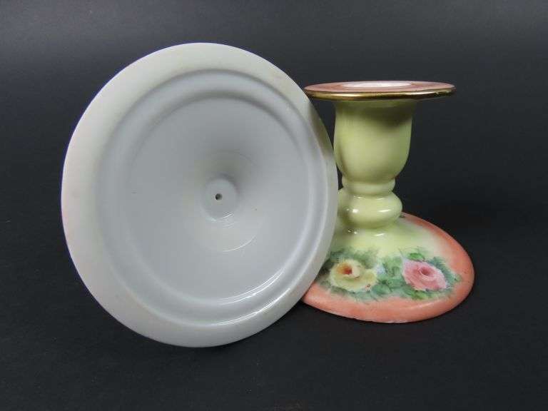 Antique Handpainted Candlesticks