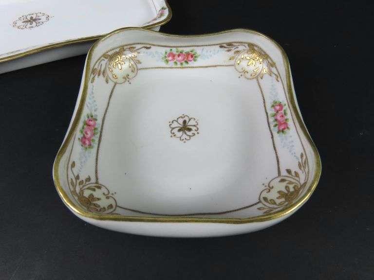Handpainted Nippon Tray & Nut Bowl - Made in Japan