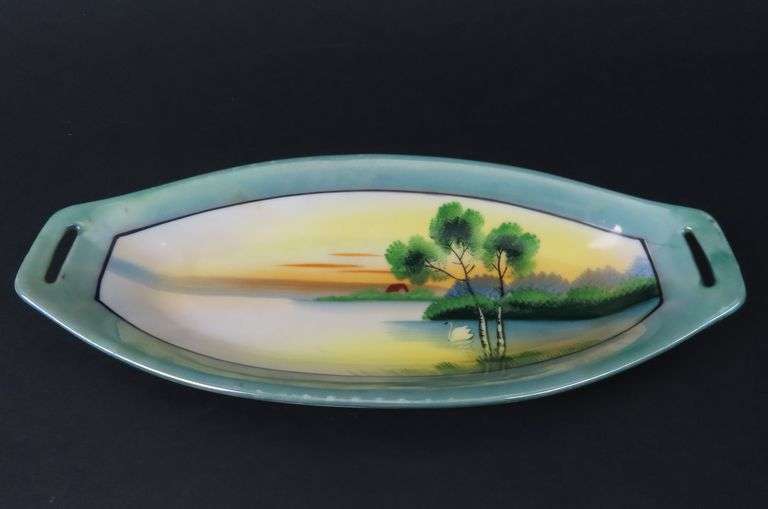 Vintage Handpainted Japanese Celery Dish