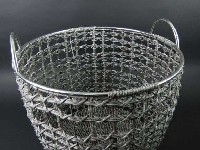Metal Reinforced Faux Jute Basket