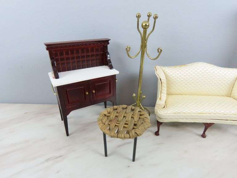 Big Lot of Doll House Furniture with Sofa & Secretary