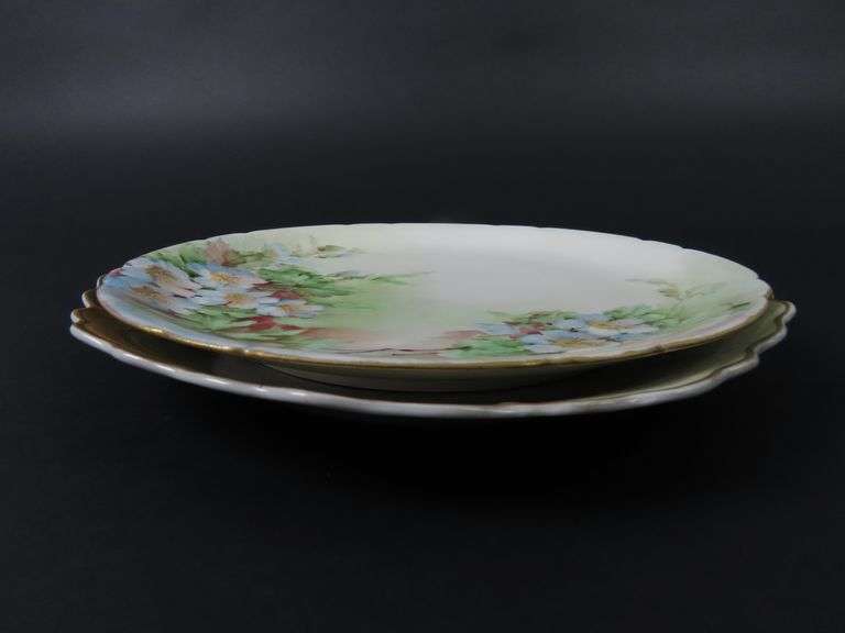 Lot of 2 Antique Floral Plates