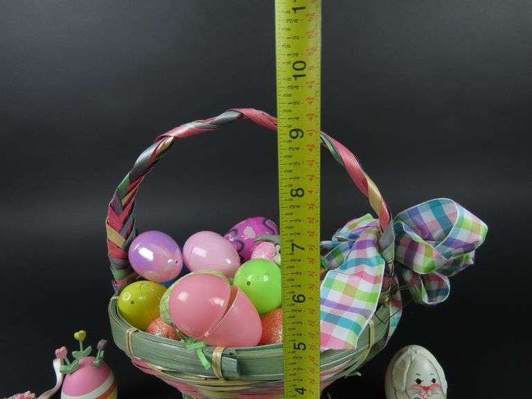Big Lot of Easter Décor with Needlepoint Ornaments