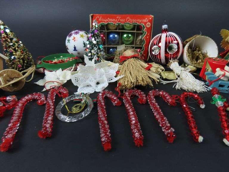 Another Big Lot of Mostly Vintage Christmas Décor with Handcrafted Ornaments