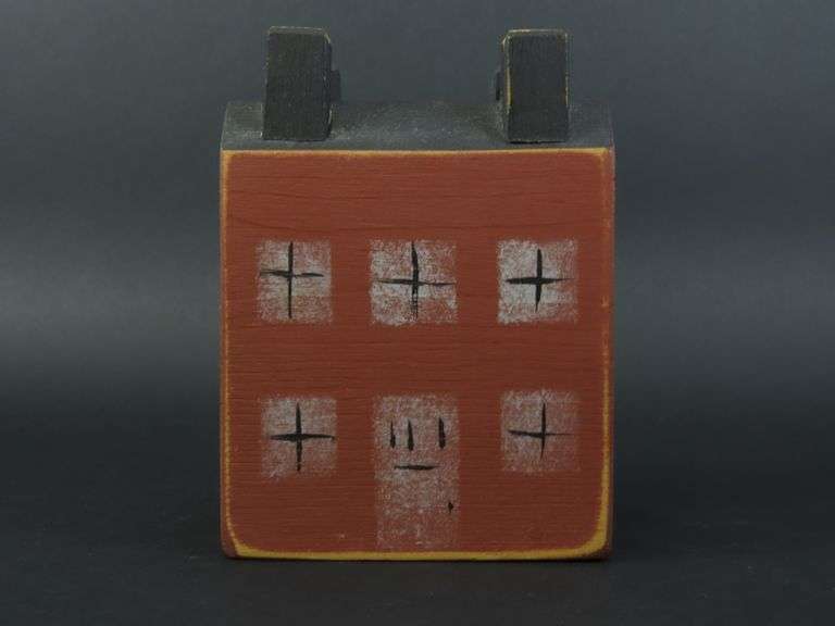 Vintage Primitive Wood House Napkin Holder