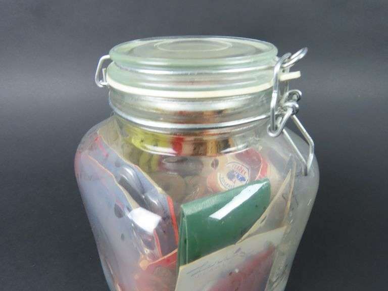 Large Lidded Jar of Vintage Sewing Notions