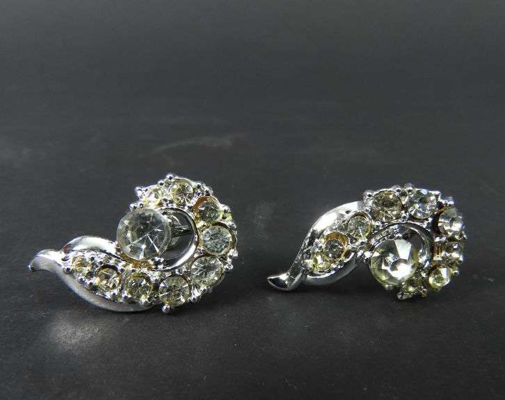 Vintage Rhinestone Screwback Earrings