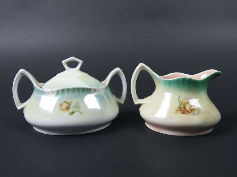 Antique Creamer & Lidded Sugar
