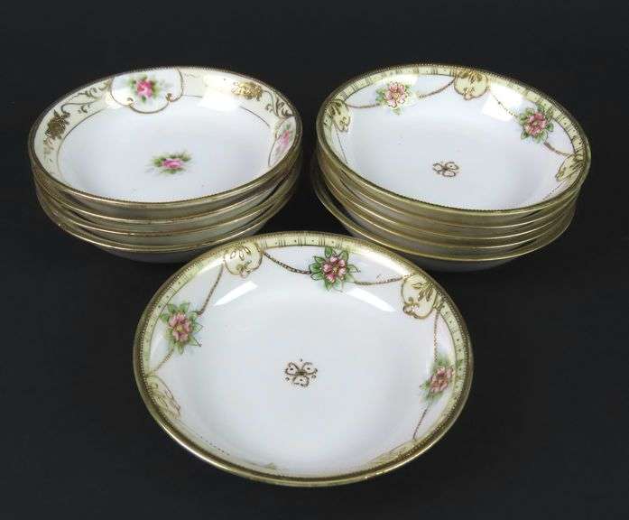 Lot of 10 Handpainted Nippon Berry Bowls - Made in Japan