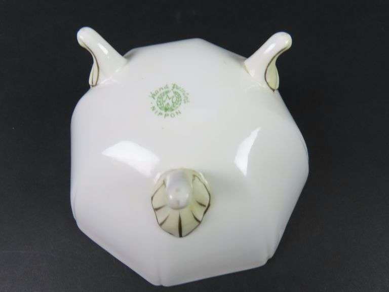 Handpainted Nippon Footed Nut Bowl - Made in Japan