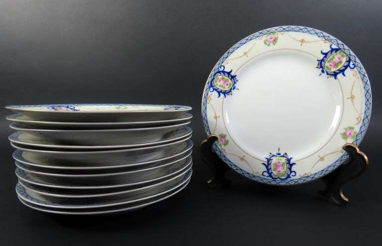 Lot of 12 Noritake Handpainted Salad Plates - Made in Japan