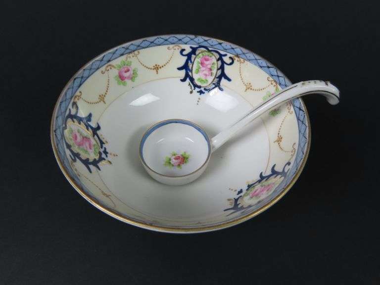 Noritake Footed Bowl with Ladle - Made in Japan